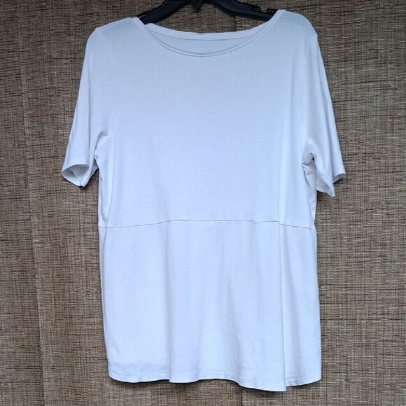 J. Jill Tops - J. Jill White Short Sleeve Pima Cottom Tee Tunic